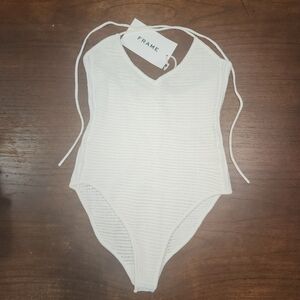 Frame Crochet Halter Bodysuit